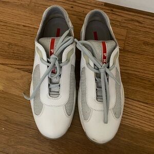 Prada White and Gray Sneakers